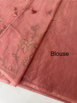 Mul chanderi tissue applique saree MSH150