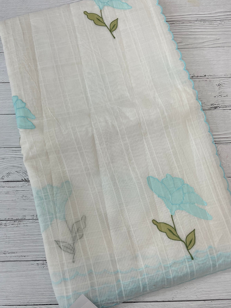 Kota silk cotton saree with applique work MS81789