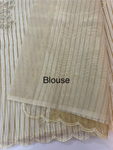 Semi chanderi tissue saree with applique work-  MSH9556(3)