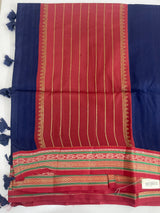 Jute tussar silk saree with contrast borders MJL655