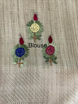 Soft Tissue linen Silk embriodery saree MS49876