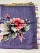 Digital printed semi Linen Saree MLS615- 8