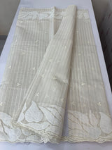 Mul chanderi saree with applique work MSH147 borders- MSH226(2)