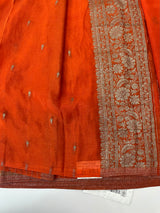 Semi banarasi Crepe Chiffon saree - MS1499 ORANGE
