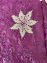 Semi organza saree with appliqué work - MSH906