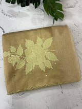 Copper Tissue silk saree with applique work MSH252