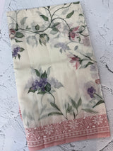 Chanderi digital printed saree with chikankari embriodery MSH171