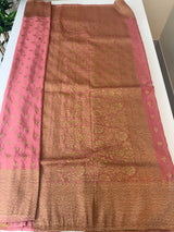 Semi banarasi Khaddi Georgette saree (Design 5)- MKGS154 PEACH