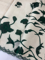 Tissue cotton applique work saree MS6743(1) - BottleGreen