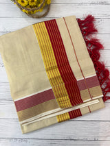 Kerala gold tissue saree - Red(2) SSRLMRH