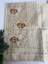 Handworked Blended tussar silk saree MS90543