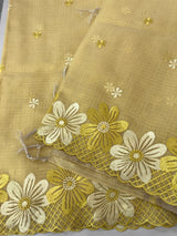 Soft Tissue kota embroidery saree MSK4660 Yellow