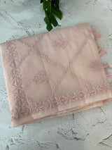Premium Kota checks saree with Chikankari work  MSH241 PastelPink