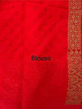 Semi Banarasi Georgette saree MKGS612 ChilliRed