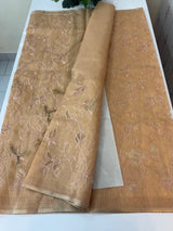 Kota Tissue Silk applique work saree MS49811 - DuskyPeach