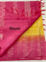 Bhagalpuri Semi tussar saree with contrast pallu and blouse MS899