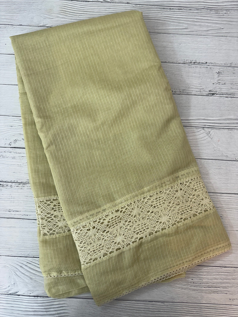 Kota saree with crochet work and lace border MCJ879 PastelLime