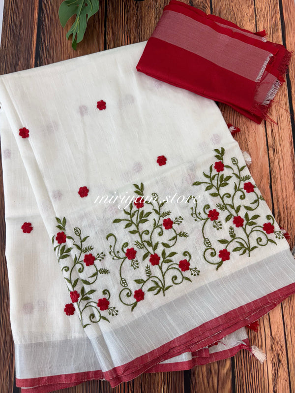 Linen cotton saree MLS911