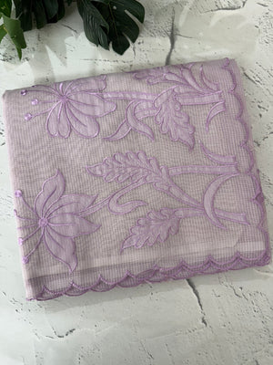 Moonga Kota checks saree with applique work MMC457 Lavender