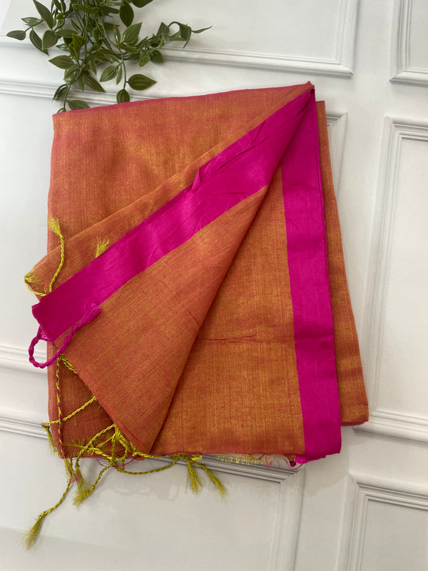 Tissue silk saree with contrast border MTSG763