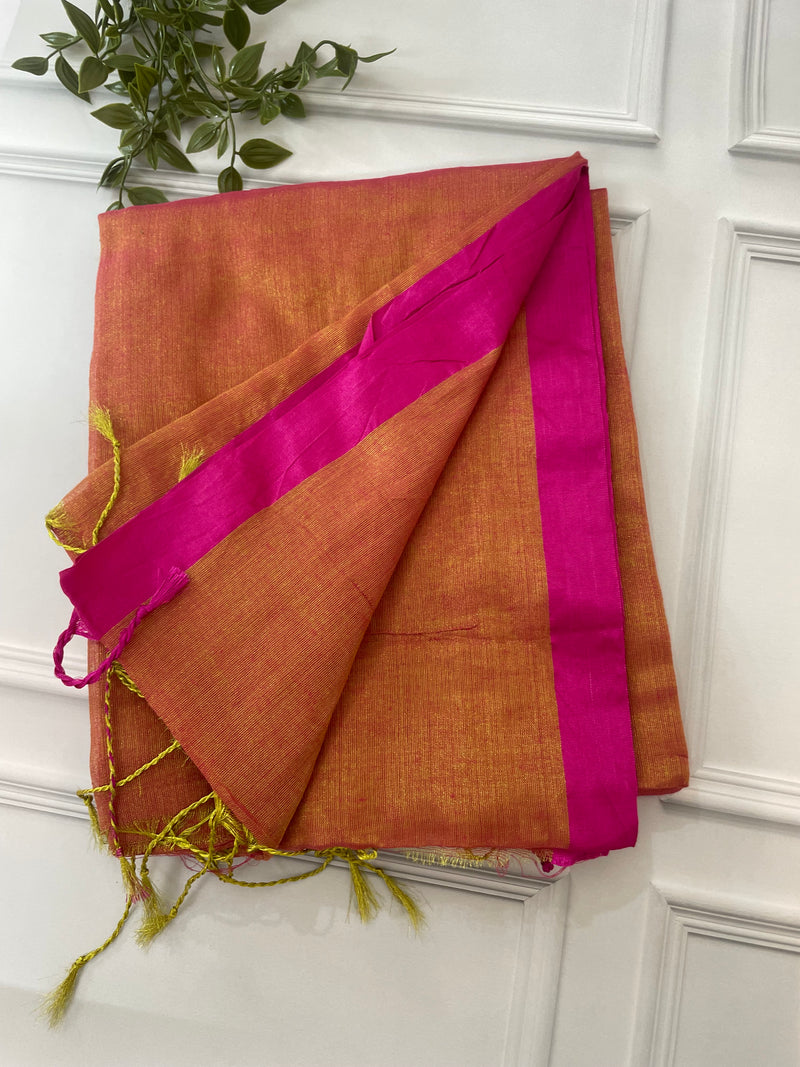 Tissue silk saree with contrast border MTSG763