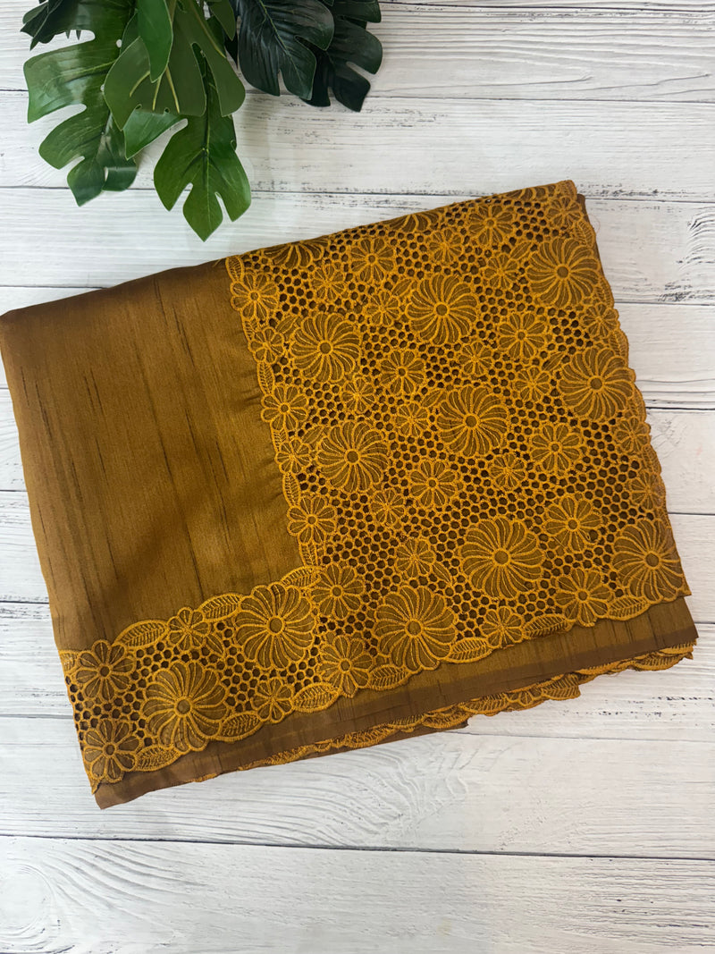 Cutwork Semi tussar saree MTSS845