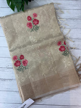 Tissue Silk embriodery saree MS49892