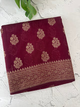 Semi banarasi saree with zari buttas - MBS6754