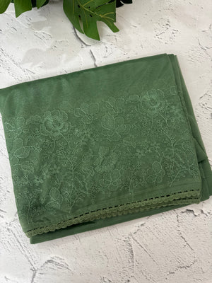 Glass tissue organza saree with embroidery MSF121 (2) JadeGreen