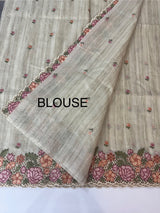 Embriodery Kota Silk Cutwork saree FBLK100 - Beige