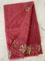 Organza saree with embroidery borders- MS7891