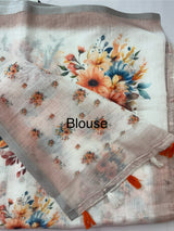 Digital printed semi Linen Saree MLS615- 26