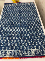 Pure mul cotton hand block printed saree SKSRMY