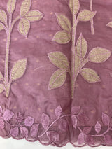 Premium Organza saree with tissue appliqué work - MMG310- Dusky Pink