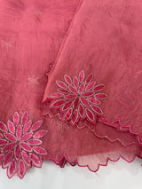 Crush Organza saree MSK5463- PeachPink