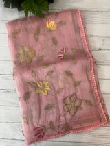 Tissue Organza saree with applique work MS15980