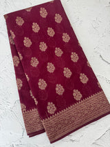 Semi banarasi saree with zari buttas - MBS6754