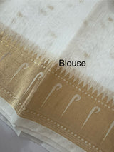 Semi linen saree with zari buttas - MOS124