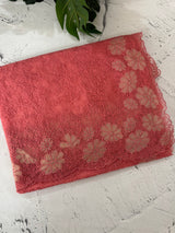 Semi Soft Organza saree with thread work and applique borders - MCW666 DarkPeachyPink