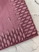 Blended tussar saree with cutwork border- MSHK691 OnionPink