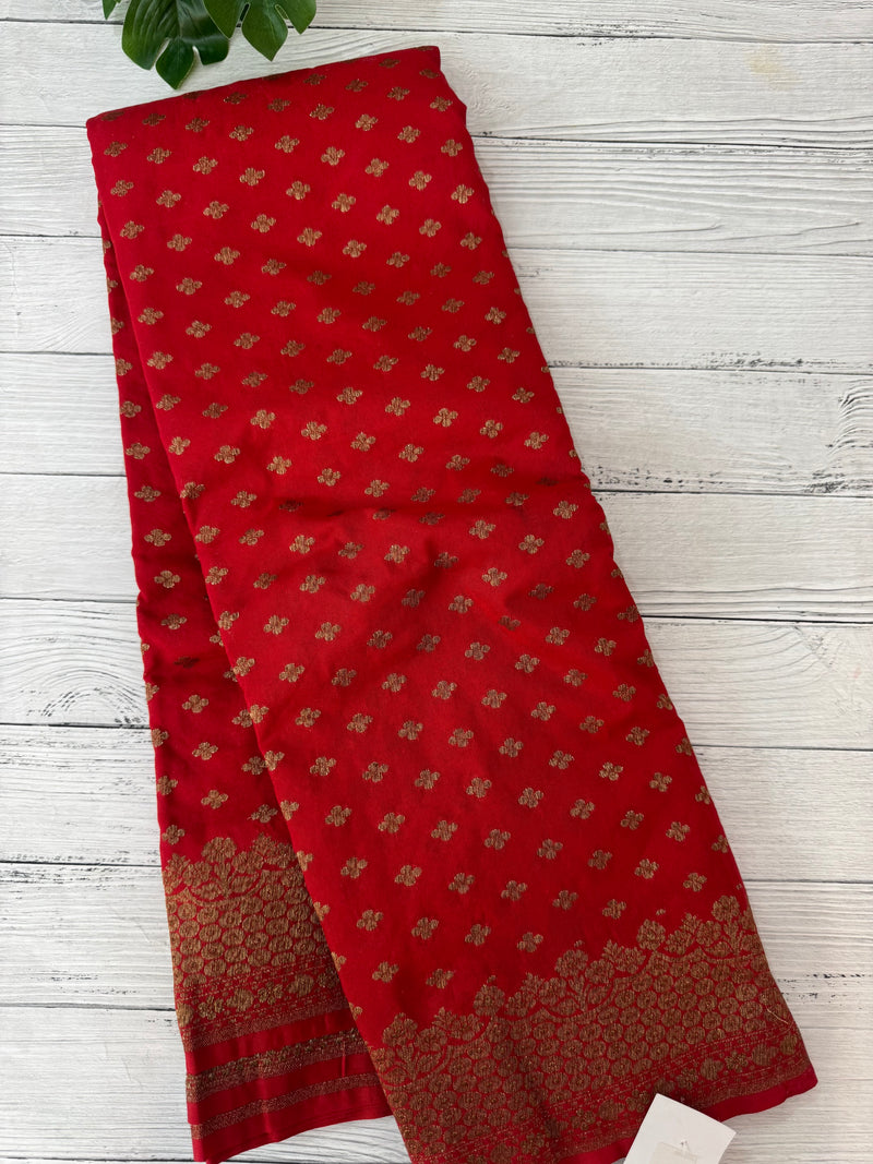 Semi Banarasi Georgette saree MKGS ChilliRed
