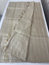 Fancy Chanderi silk saree with blouse MFC218 Taupe