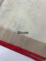 Tissue linen saree with blouse MS14462 (4)