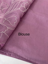 Blended Malai chanderi saree with applique work saree  MSM5676 - Lavender