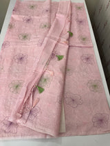 Mul chanderi saree with embroidery - MS1427 LightPink