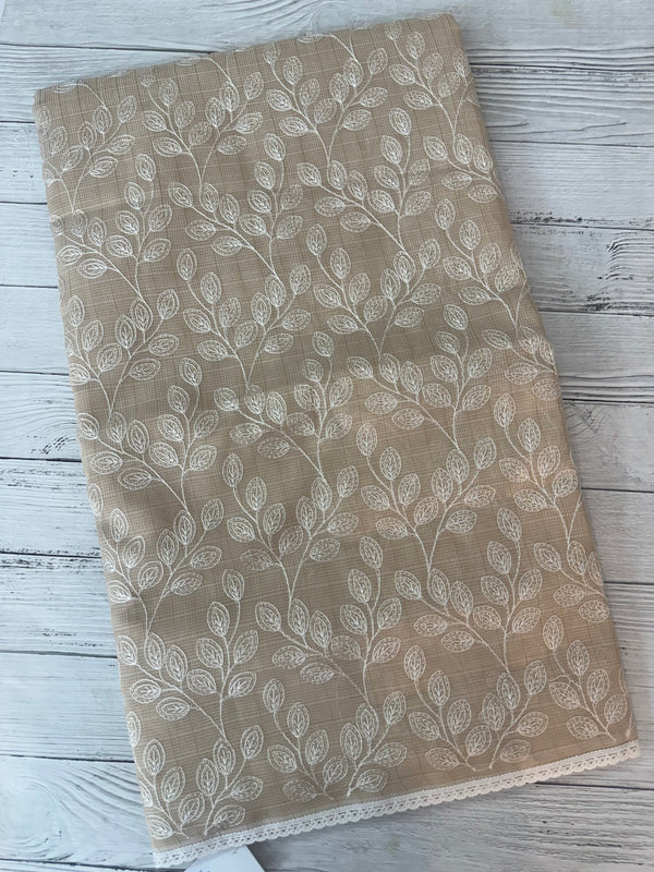 Kota cotton silk embriodery saree MS1455- Beige