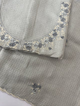 Unstitched Silky Kota Set with embroidery- MK66 Grey