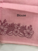 Cutwork Moonga checks saree MSH202 - Pink