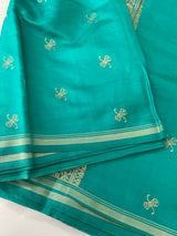Soft Gachi silk saree with zari weaving MGH76 - Turquoise Green