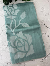 Blended Tussar silk saree with applique work- MSH200 Blue